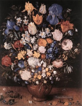 Ramo en florero de barro Jan Brueghel el Viejo Pinturas al óleo